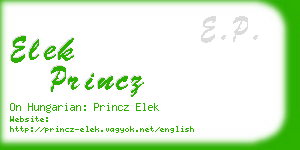 elek princz business card